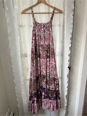 Spell Pink Floral Tiered Maxi Dress